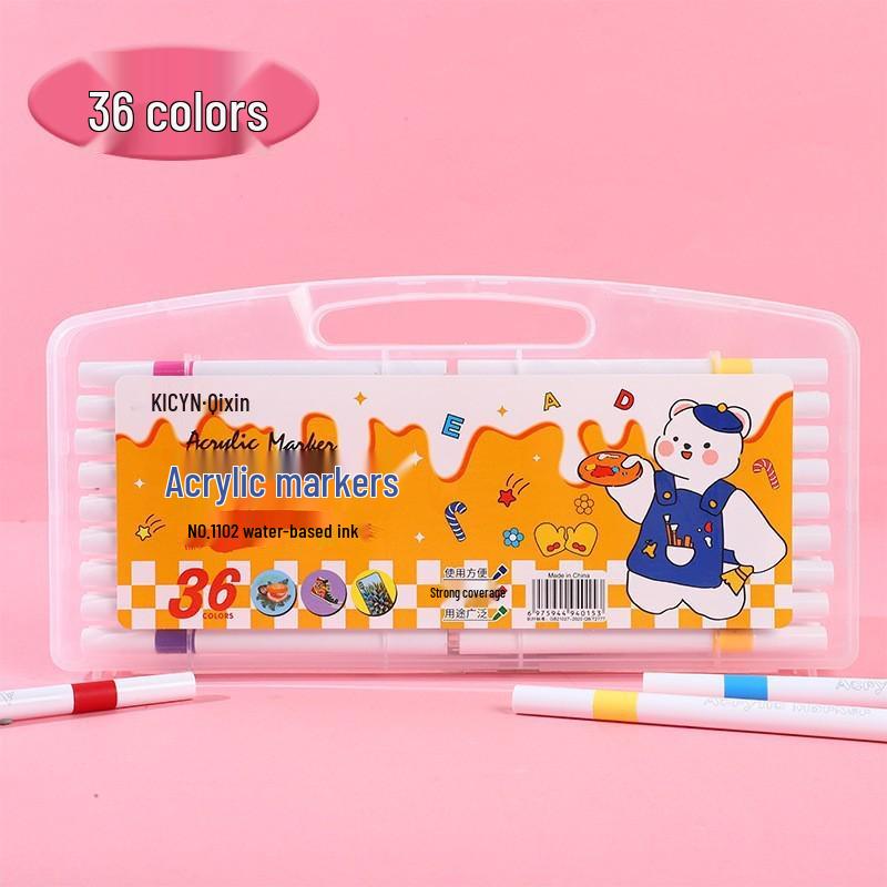 Quick-Dry Black Acrylic Marker: No-Bleed, Layerable, Soft Tip for Kids' Graffiti Art