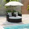Day and Night - Day and Night Garden Bed with Black Synthetic Rattan Parasol