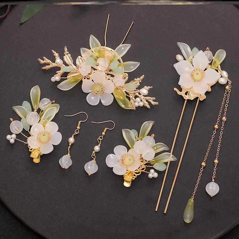 

Набор шелковых заколок-кистей ручной работы в стиле ханьфу для детей