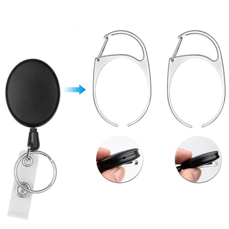 Black Retractable Pull Badge Reel Protection Cover ABS Plastic Scalable Student Nurse Exhibition PU Business Card Badge Holder
