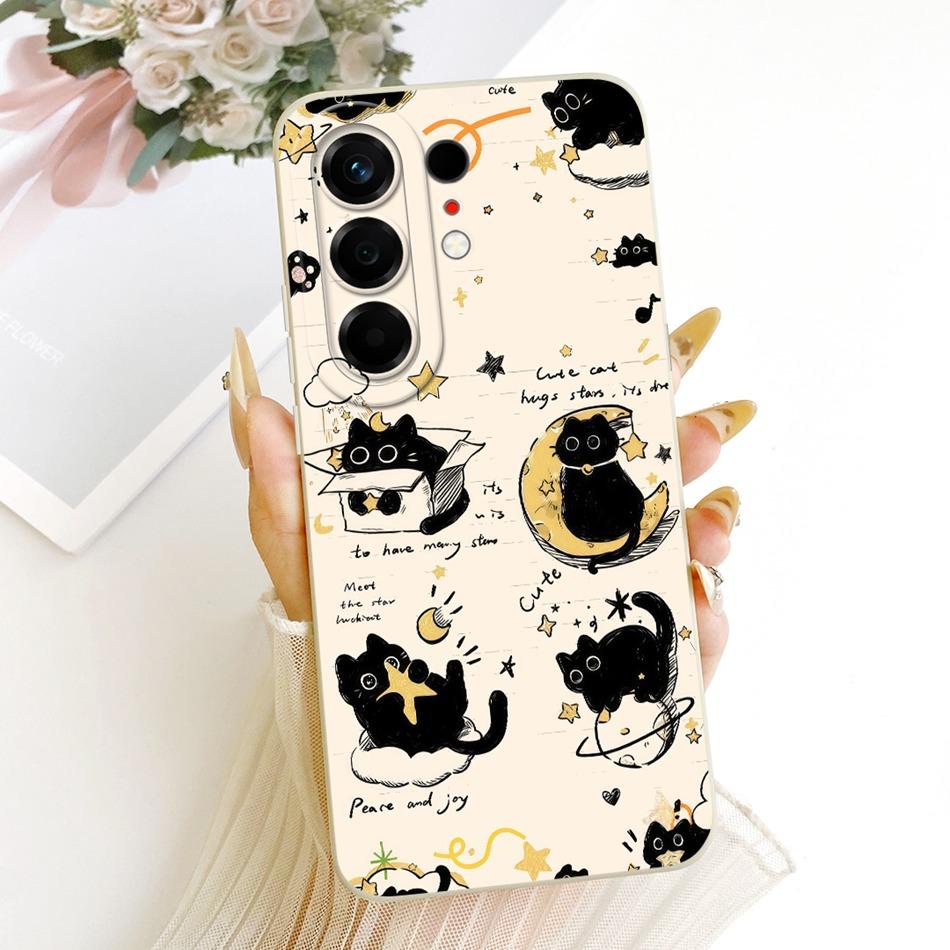 Für Tecno Camon 50 Pro 4G CN5c Niedliche Katze Blume Cartoon Handyhülle Für Tecno Camon 50Pro 4G Weiche Silikonhüllen Stoßfänger