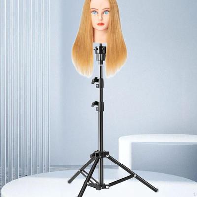 Wig Stand Tripod Mannequin Head Stand, Foldable Mini Adjustable Height for Hair Salon
