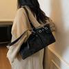 Cute Korean Style Matte PU Tote Bag Tote Bag Solid Color Large Capacity Handbag Bohemian Style Ethnic Style Underarm Packs Girls