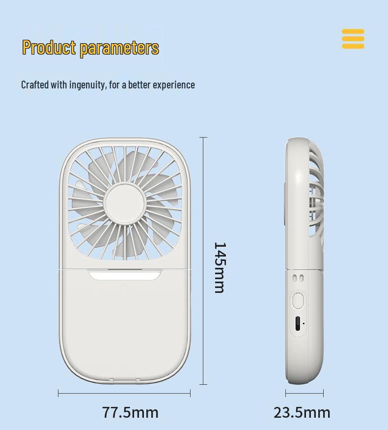 Portable Rechargeable USB Mini Fan: Long Battery Life, Small Folding Design for Outdoor, Dorm, and Office Use