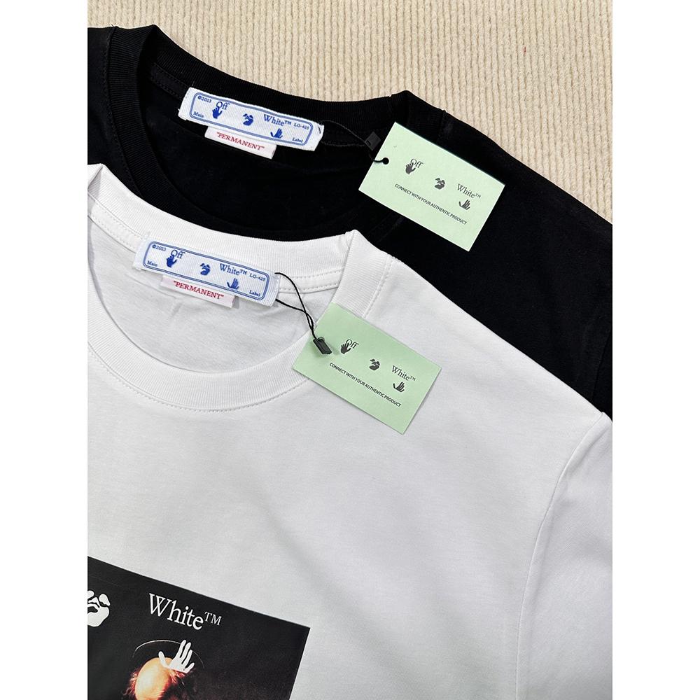Off-White 2025 Summer New Religious Series Skull Oljemaleri Print Klassisk kortermet T-skjorte for menn og kvinner par T-skjorte