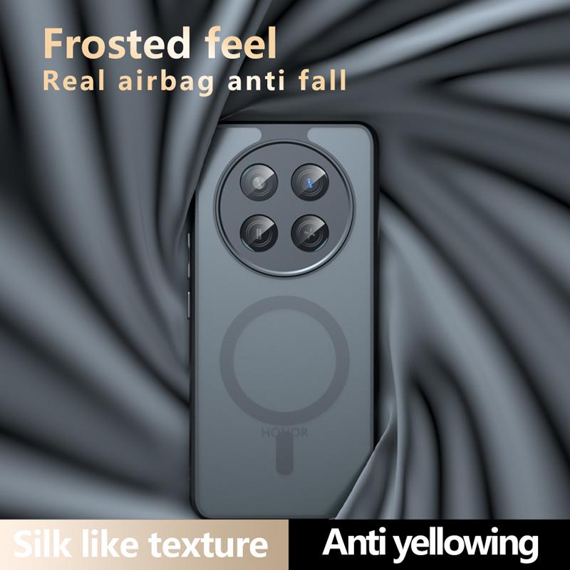 For Honor Magic 7 Lite Case Shockproof Magnetic Matte PC+TPU Anti-fingerprint Transparent Cover for Honor X60 Pro