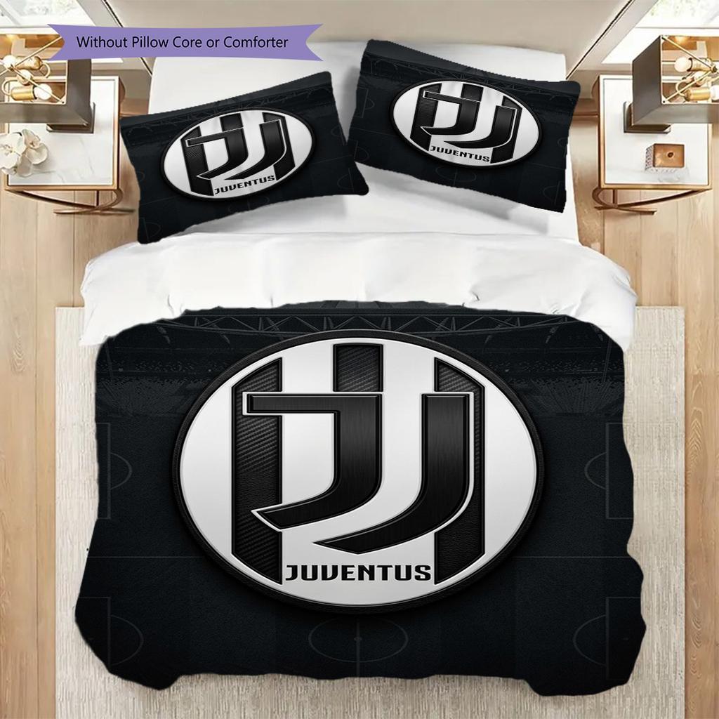 Emblema del Football Club Juventus Set da tre pezzi (1 * copripiumino + 2 * federa, senza nucleo) Copripiumino e federa Morbido e confortevole