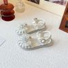 Girls' Sandals New Style Summer Baby Girl Pearl Little Girl Bowknot Soft Bottom Princess Shoes Toe-covering Crystal Shoes