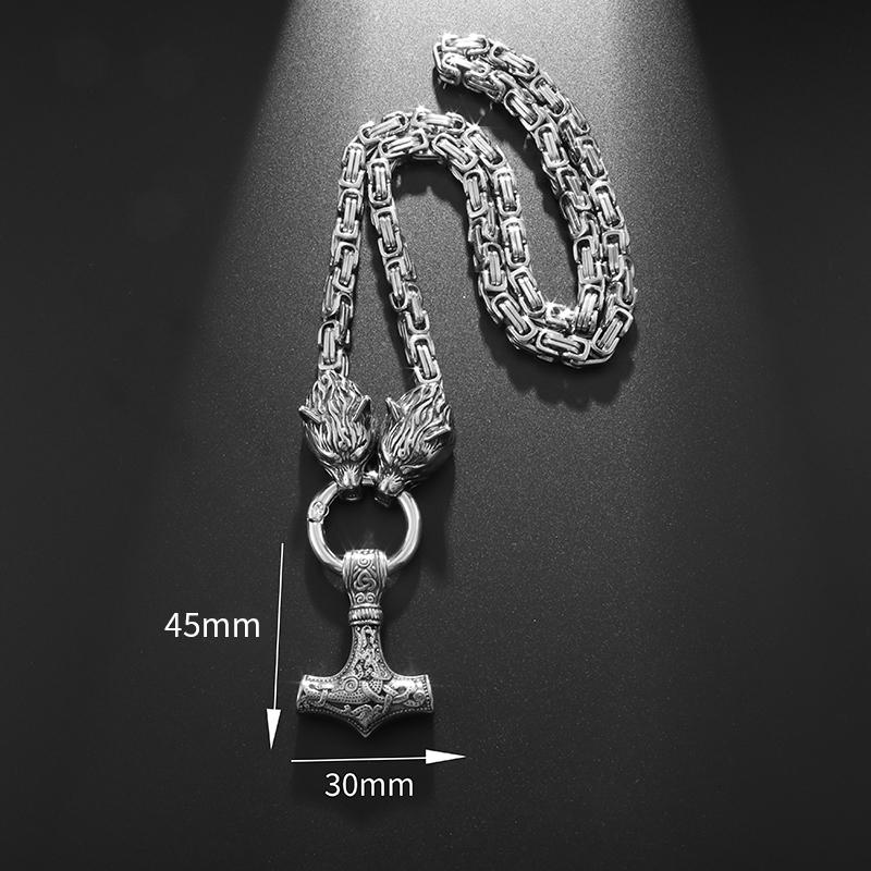 Vintage náhrdelník vlčí hlavy pro muže Těžký byzantský řetízek Vysoce kvalitní náhrdelník Šperky Amulet Dárek