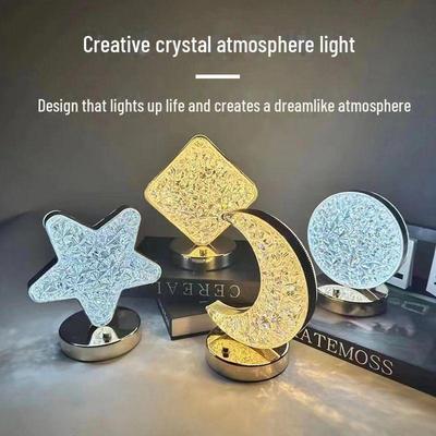 Veilleuse Lune et Étoiles à Contrôle Tactile: Lampe de chevet douce pour les yeux avec une atmosphère créative