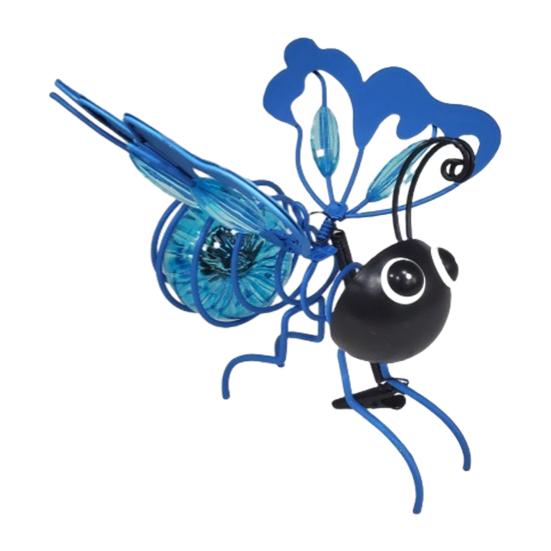 

Solar Hanging Bee Light Outdoor Metal Bee Figurine Garden Decoration Waterproof Solar Powered Bee Light for Patio Yard Balcony Fence Porch синій