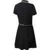 FILA Fitted Solid Color Short Ruffle Hem Golf Polo Dress Women dresses Black A11W325317F-BK