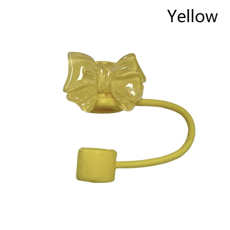 Cute Bow 10Mm Straw Cap Covers For Stanley Tumbler Cup Accessories Silicone Straw Cap Reusable Dust-Proof Straw Tip Protection