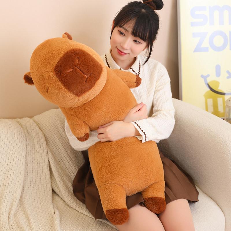 120cm Giant Capybara Plush Pillow Soft Hug Toy Cartoon Strip Cute Gift For Girlfriend Birthday