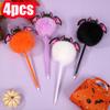 4Pcs Halloween Plush Ball Ballpoint Pen Cartoon Ballpoint Pen for Kid Boy Girl Student Game Reward Christmas Stocking Stuffer Comfortable Grip Sta