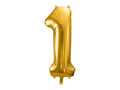 Balon Foliowy Cyfra "1" Złoty 86 Cm