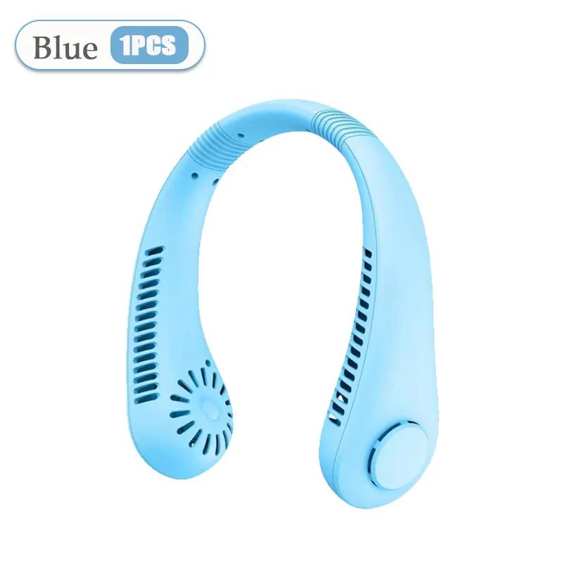 Mini Nackenventilator Tragbarer Bladeless Nacken USB Wiederaufladbarer Luftkühler 3 Geschwindigkeiten Mini Sommer Sportventilator Outdoor Luftkühlventilator