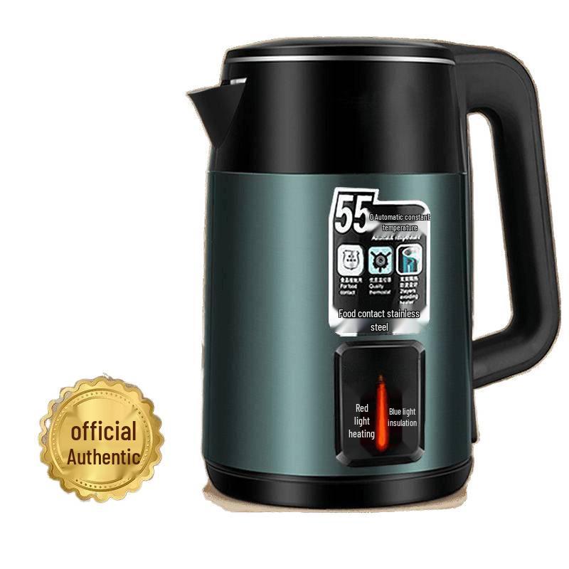 Smart 304 Stainless Steel Electric Kettle, Double-Layer, Anti-Scald, Rapid Boil, Durable Insulation, Constant Temperature Control.