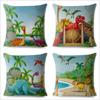 Cartoon Jurassic Dinosaurier Tier Kissenbezug Kissen Abdeckung Pfirsich Haut Kissenbezug Sofa Home Decor Kissenbezug