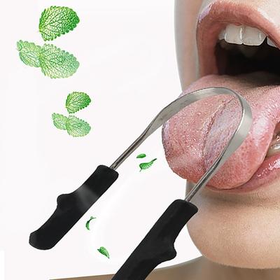 Puliscilingua Raschietto in Acciaio Inossidabile Acciaio Inossidabile Per Alitosi Pulizia Lingua Patinata Strumento per la Cura dell'Igiene Orale Dentale
