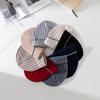 Autumn and Winter New Knitted Hat Pure Wool Men's Hat Women's Hat Pit Stripe Contrasting Border B C Pullover Hat