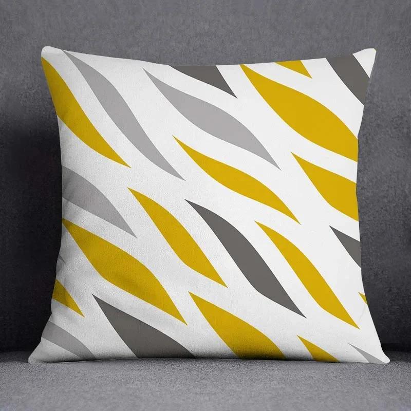 

Домашний Декор Синий Желтый Геометрический Узор Декоративная Наволочка Офис Чехол для Подушки Диван 45x45cm
