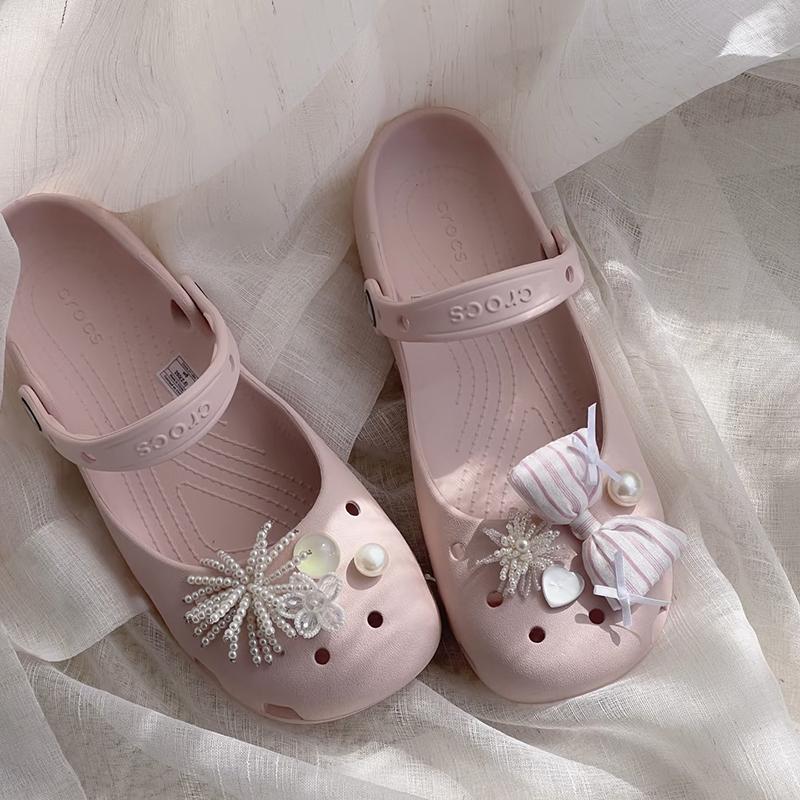 Original Shoe Charms Set Women Retro Ballet Shoes Corc Charms Pack  Flowing Ballet Shoe Decorations Diy Shoe Accessories