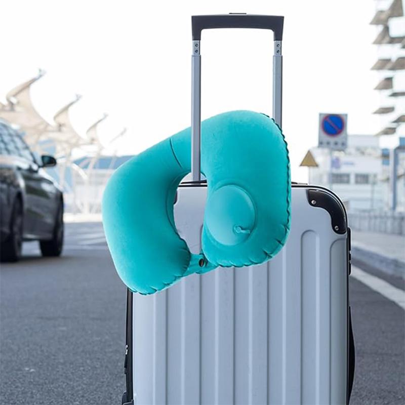 Ultralight Inflatable Travel Camping Pillow Press Inflatable U-Shaped Pillow For Sleeping Outdoor Folding Portable