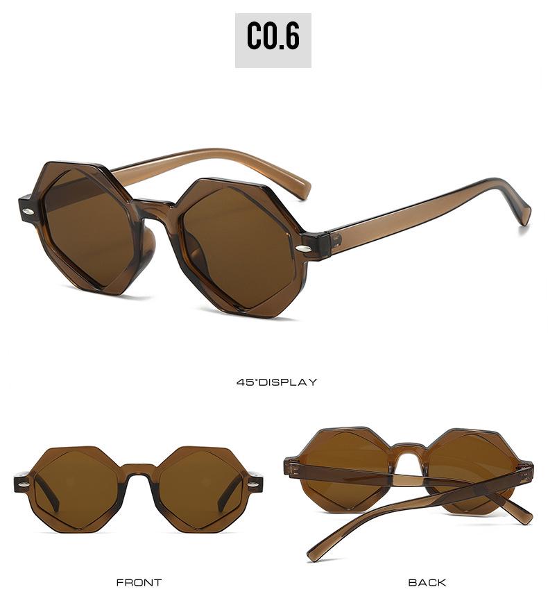 Polygon Sunglasses: European-American Angled Fashion, Color-Block, Casual Women's Style