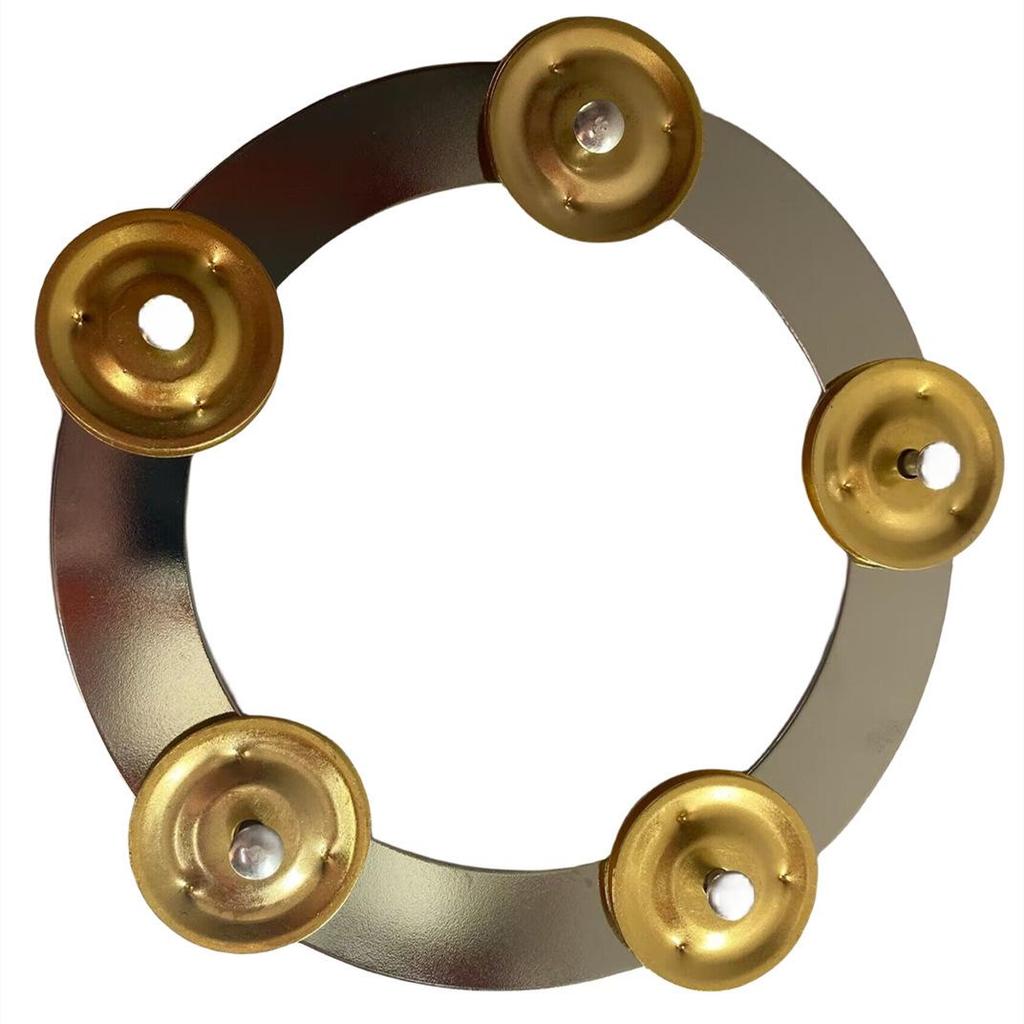 Campanella Ritmica per Piatti con Anello in Acciaio Dorato ed Effetto Shaker - Pedale Companion Incluso