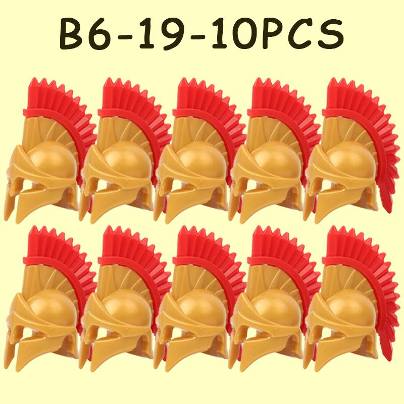 MOC Medieval Military Castle Soldier Figures Helmets Series Building Blocks Knights Accessories Warrior Hat  Bricks Toys Gifts