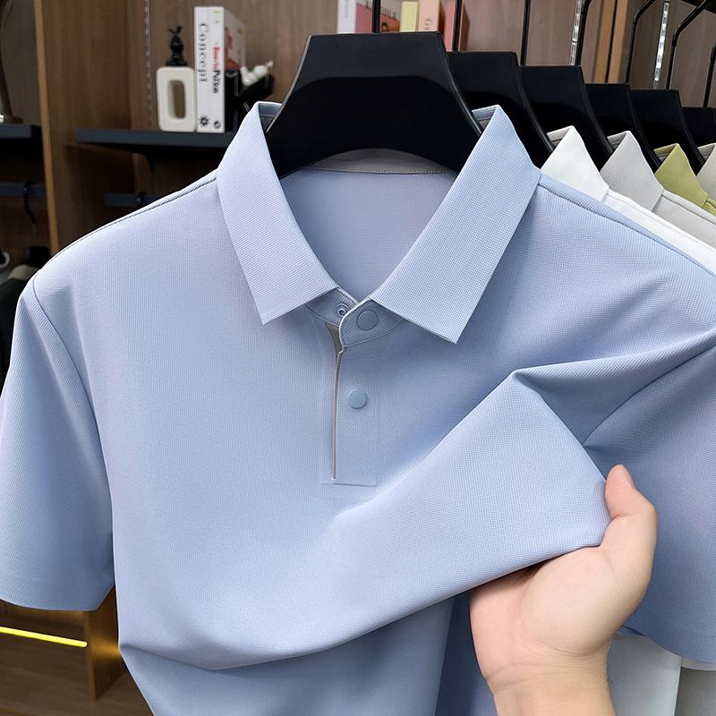 Summer Short Sleevepolo Men's Business Casual Breathable Lapel Collar T-Shirt