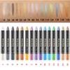 Bâton de crayon de fard à paupières nacré imperméable, 15 couleurs, paillettes durables, stylo d'ombre à paupières scintillant, Eyeliner, outils de maquillage pour les yeux