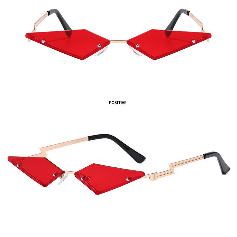Trendy Rimless Metal Triangle Sunglasses - Fashionable European American Style 3491