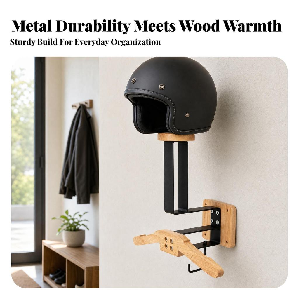 Wandmontiertes Helm-Aufbewahrungsregal Multifunktional für Schlafzimmer, Wohnzimmer