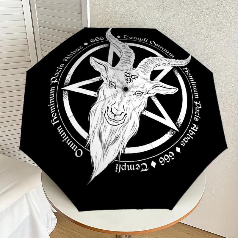 1pc Baphomet Symbol Occult Artwork Umbrella with Plastic Handle,Suitable for All Seasons Home Travel Outdoor UmbrellaDD1281