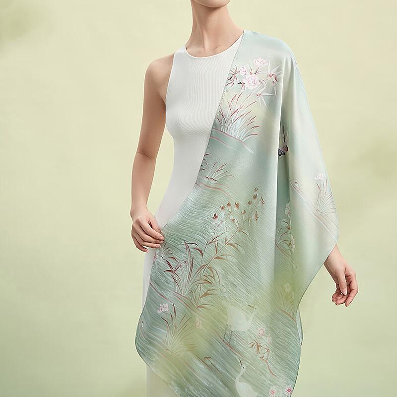 Gong Li Forbidden City 'Memories of Jiangnan' Double-Sided Mulberry Silk Scarf