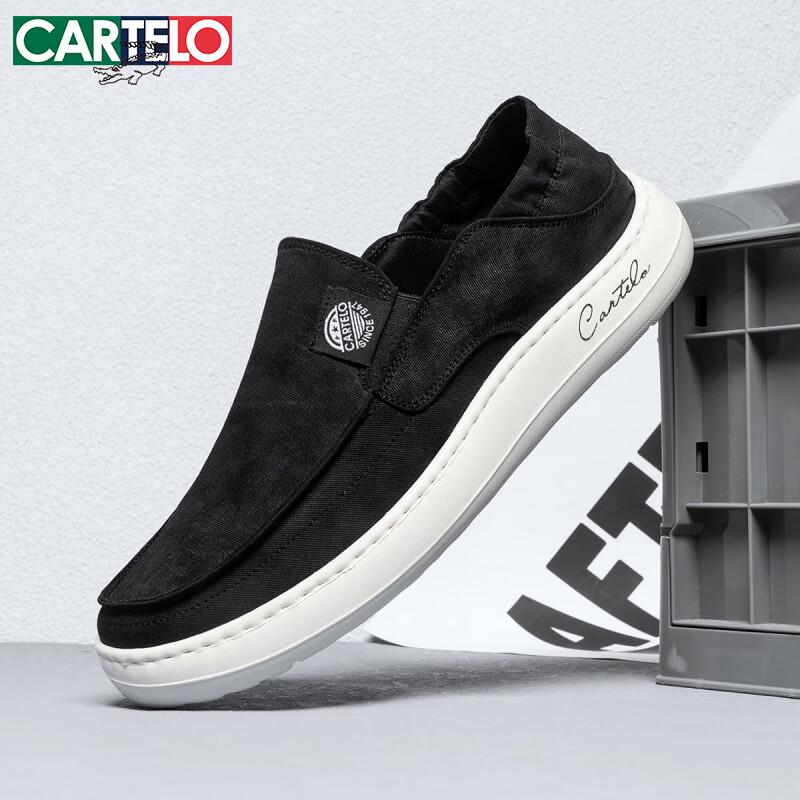 CARTELO Men s Casual Canvas Slip-On Shoes 41 чёрный