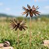 Iron Wavy Curved Petal Iron Floral Sculpture Tool-Free Vintage Decorative Plant Stakes Rustic Cornflower Stake for Garden