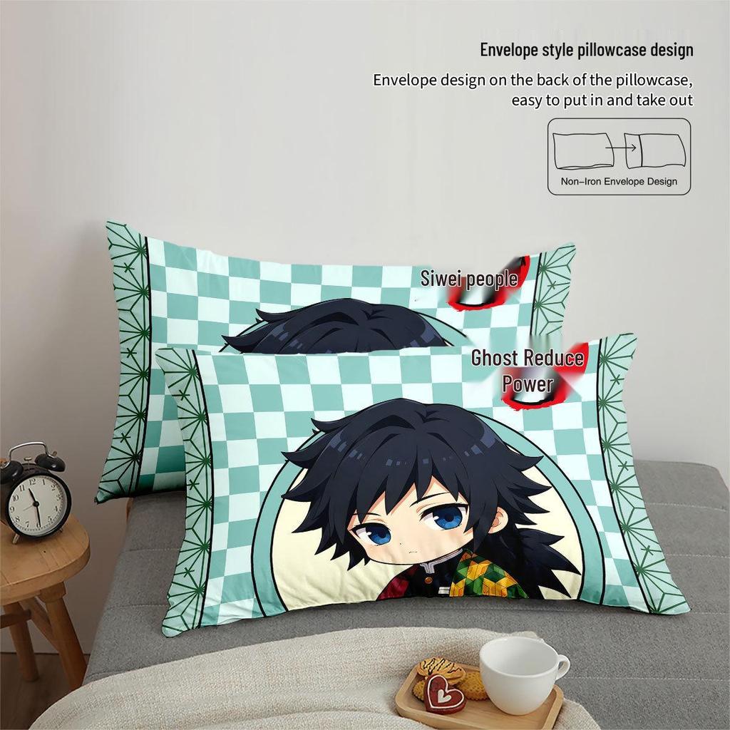 Tomioka Giyu Demon Slayer Anime Bedding Set - 4-Piece Duvet Cover & Bed Sheet