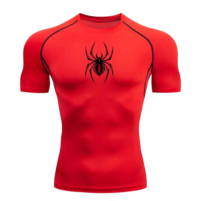 Breathable Compression High Elasticity for Men Short Sleeve  Gym Workout Running T-shirt Breathable Athletic Quick Dry Tees Tops High Elasticity S