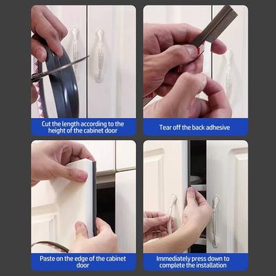 Bande d'étanchéité adhésive pour porte d'armoire Bande anti-poussière Remplissage d'espace Convient pour armoire et placard Anti-insectes