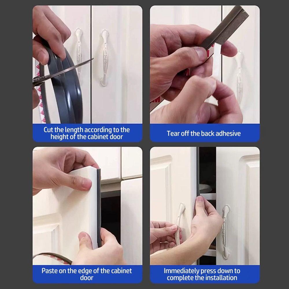 New Self-Adhesive Cabinet Door Dust Strips 2.8M TPE Seal Strip Gap Filling Strip Insect-proof