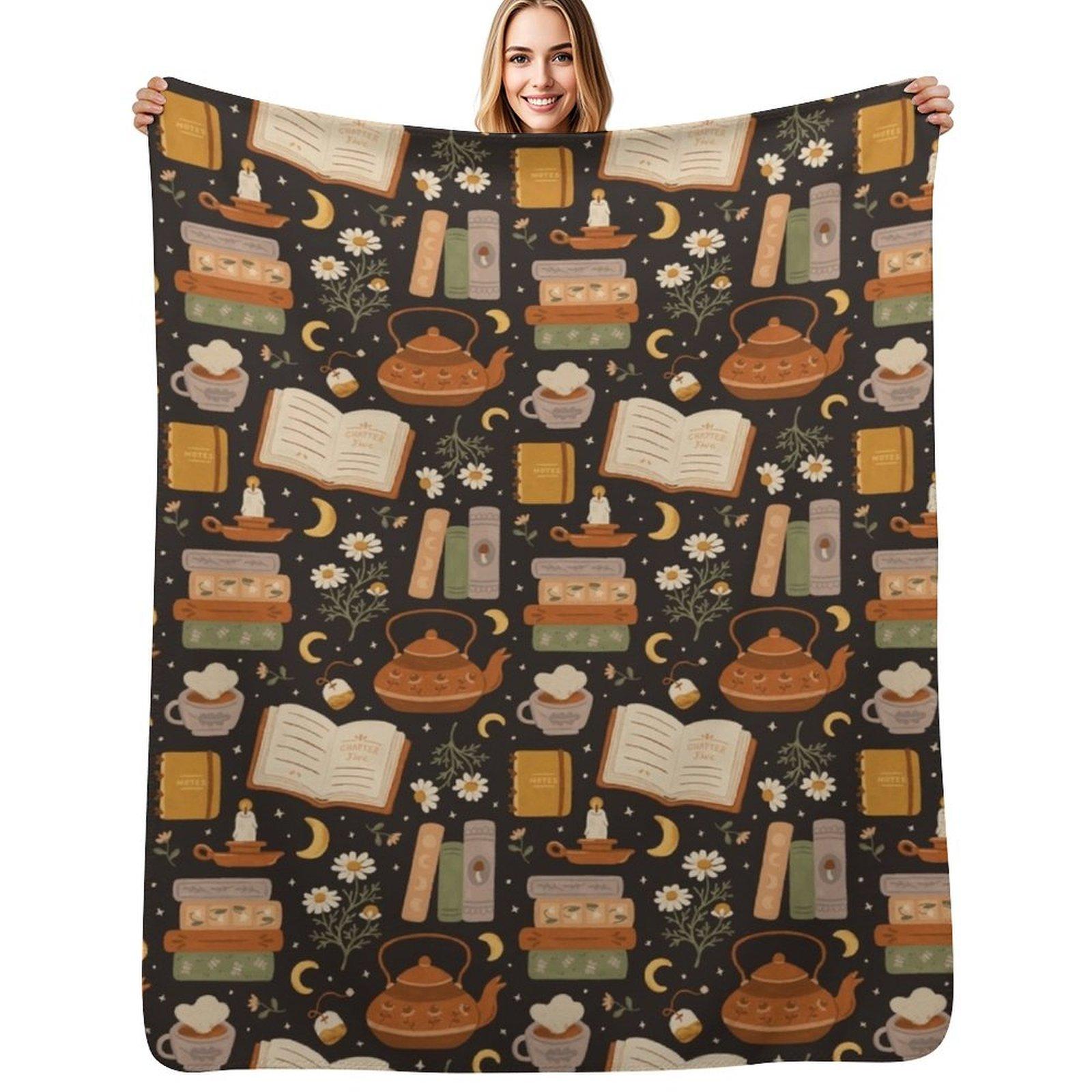 Sweet Bookish Dreams Throw Blanket Multi Purpose Soft Warm Blanket for Home Travel Size: 75*100cm, Weight: 230 GSM