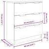 Vidaxl 3-Piece Chest of Drawers, Smoked Oak, Wood-Based Material