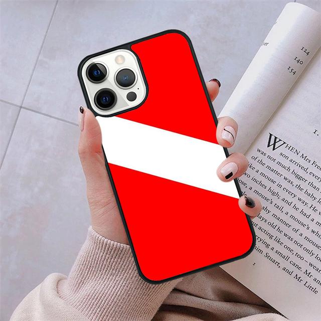 Scuba Diving Dive Flag phone Case Cover For iPhone 5 6 7 8 Plus X XR XS SE2020 Apple 11 12 13 mini Pro Max Galaxy Note10 S20 S21