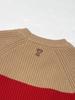 Autumn/Winter 2025 Women's Retro Color Block Pure Wool Jacquard Knit Pullover Sweater