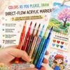 12 Colors Acrylic Markers Soft Brush Pen Tip 7 Color Systems For Drawing Anime Painting DIY Rock Halloween Gifts Art Supplies