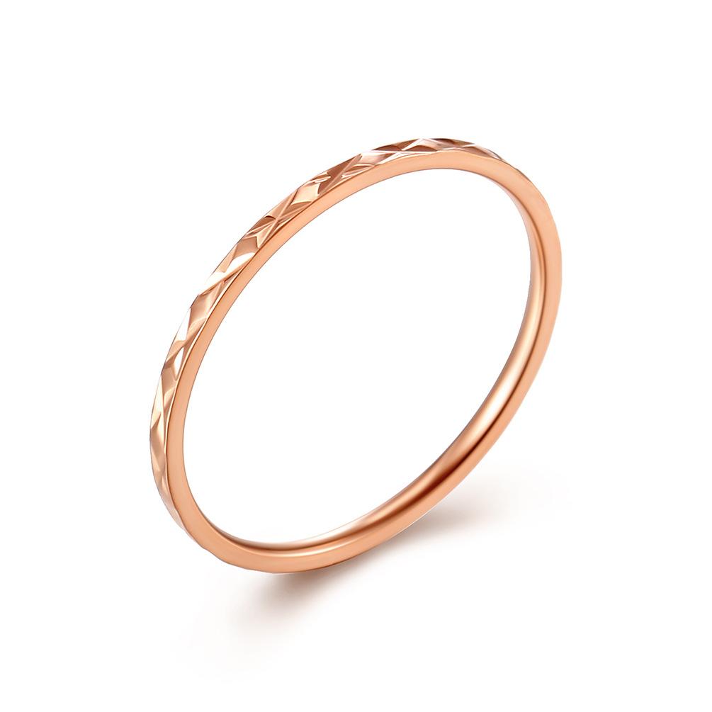 Japanese and Korean Style Diamond Stacked Titanium Steel Ring Women's Tail Ring Light Luxury Elegant Wedding Ring Fashionable