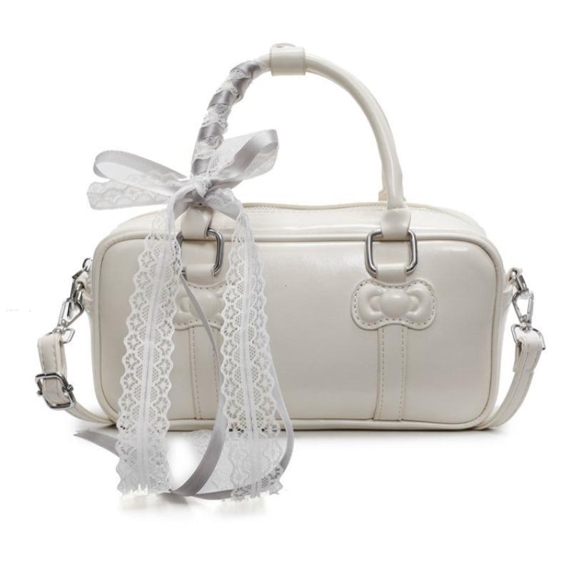 Y2K Korean Kawaii Bowling Bags For Women Designer Handbags And Purses 2026 New PU Leather Commuting Shoulder Crossbody Bag